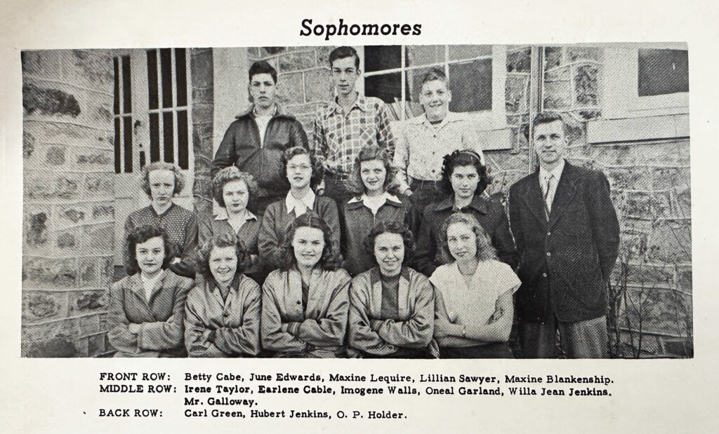 Picture of students from 1951 Stecoah Highschool annual